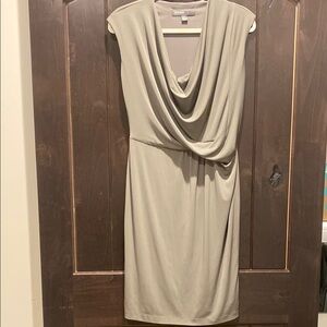 Elegant Cowl Neck Dress in Taupe